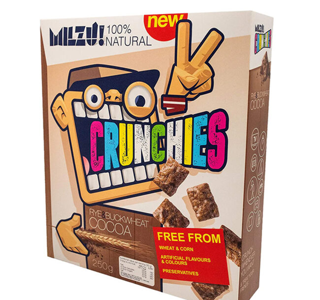 Treat your kid with this Rye & Oat Crunchies with Cocoa to a natural, healthy and delicious meal, and his/her day will turn out great.  The rye flakes that are rich in fiber and vitamins will give him/her a boost of energy and a long-lasting feeling of satiety.

 